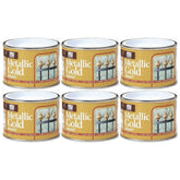 6X Metallic Gold Paint Tin 180ml Tin Paint